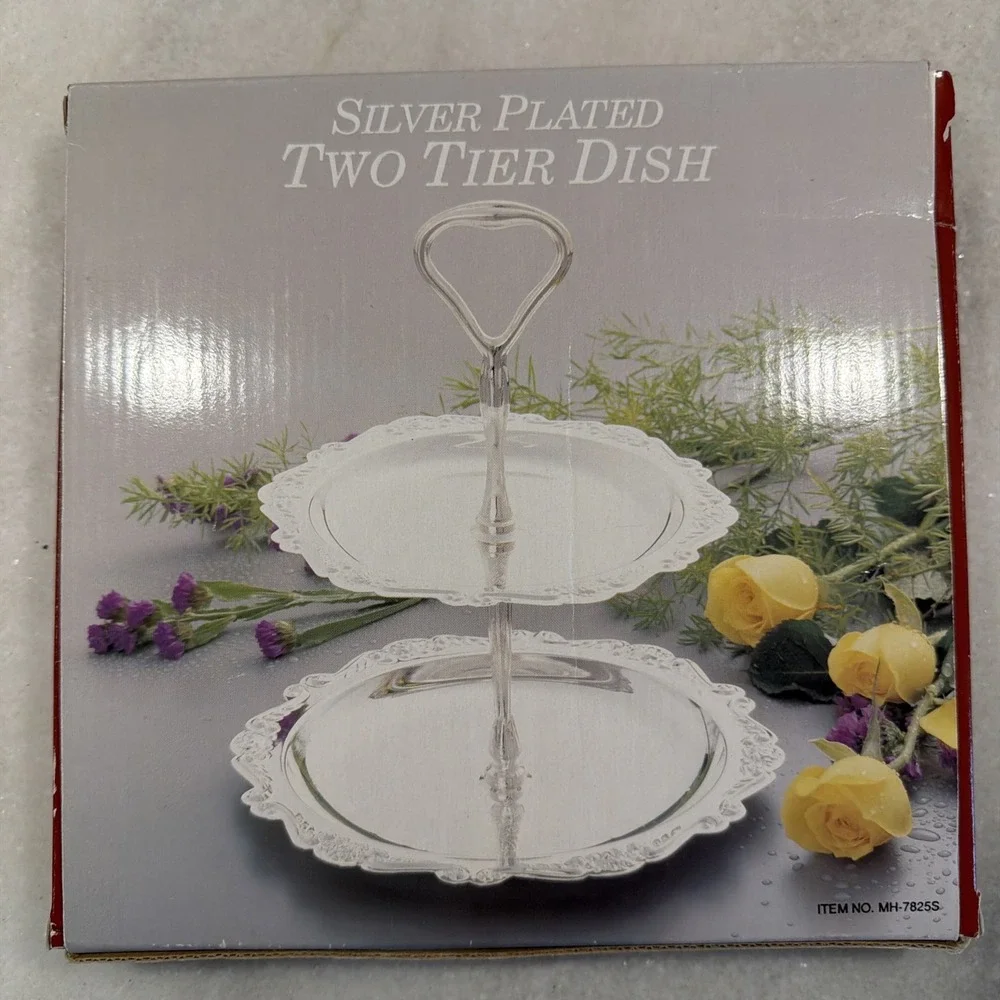 Vintage Silver Plated 2 Tier Serving Dish